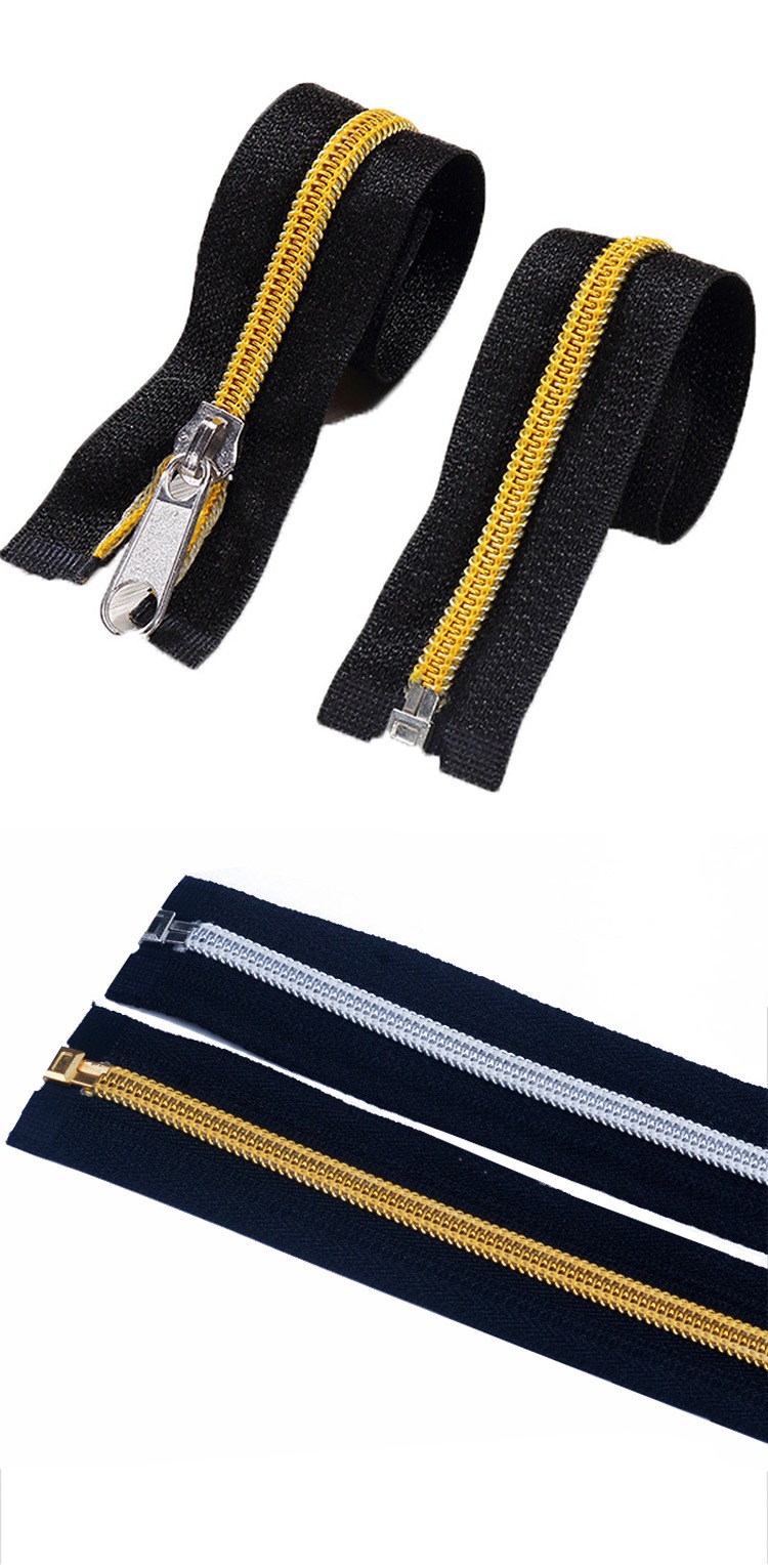 Gold teeth zipper